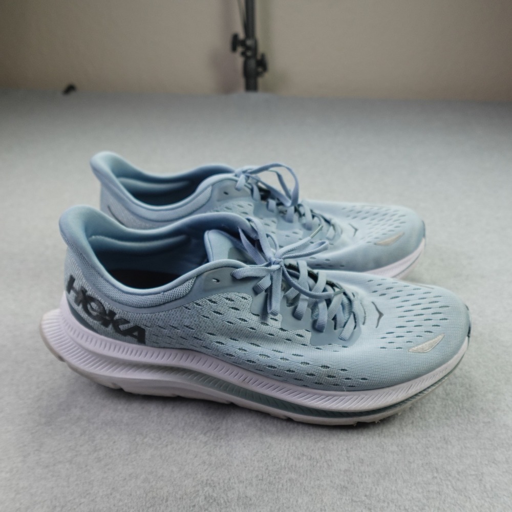 Hoka Shoes Mens 11.5D Blue Mist Green Spring Bud Kawana Running Sneakers